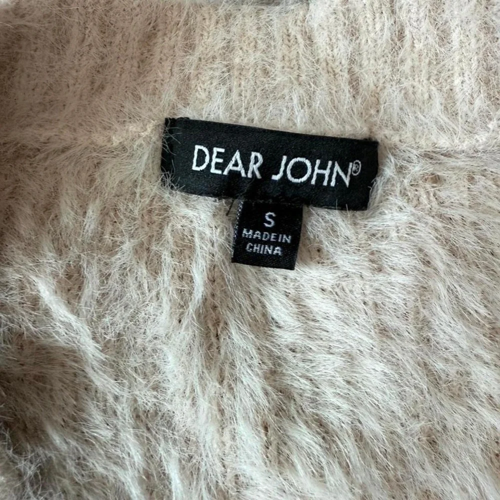 Dear John Beige‎ Fuzzy Button-Up Cardigan – Size S